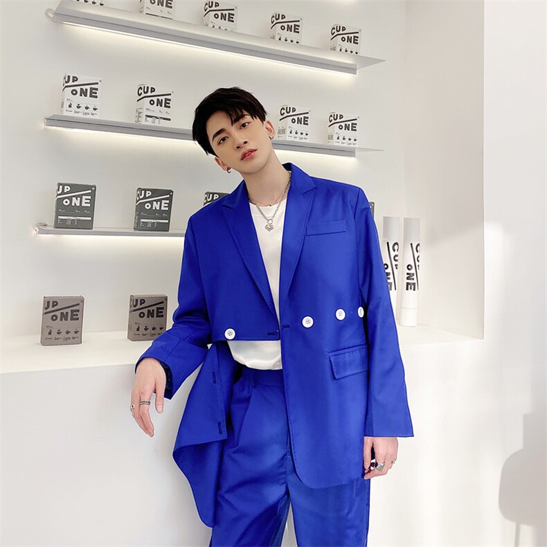 新款自制开扣小西服男设计师款个性时髦上衣潮A452--663,男装西服,电商A452