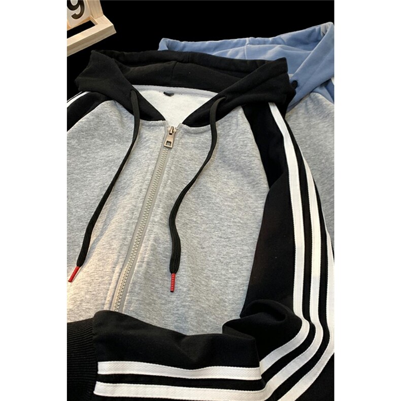 现货二开GSY9913-特P55美式条纹开衫连帽外套男卫衣宽松夹克,男装夹克,电商D310B