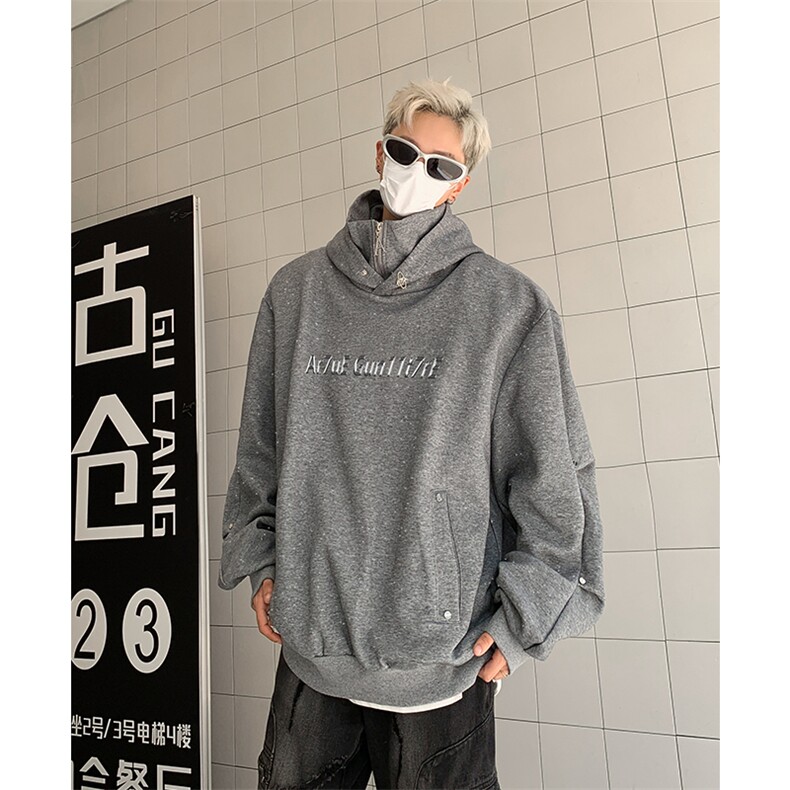 新款卫衣男生春秋款高领连帽外套满天星重磅2024新款秋季衣服WW25,男装卫衣,星座506