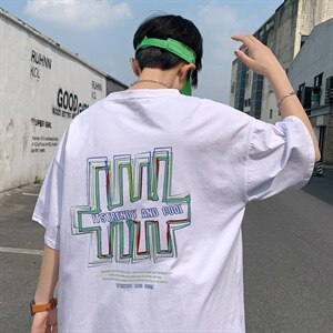 转化7%！！2021夏季新款男士短袖T恤百搭半袖体恤衫T2155P28图片
