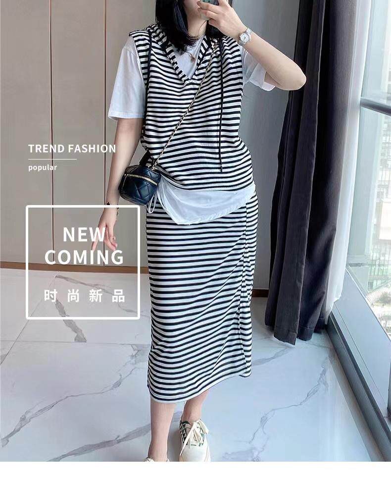 夏季条纹三件套，其它，简蔻