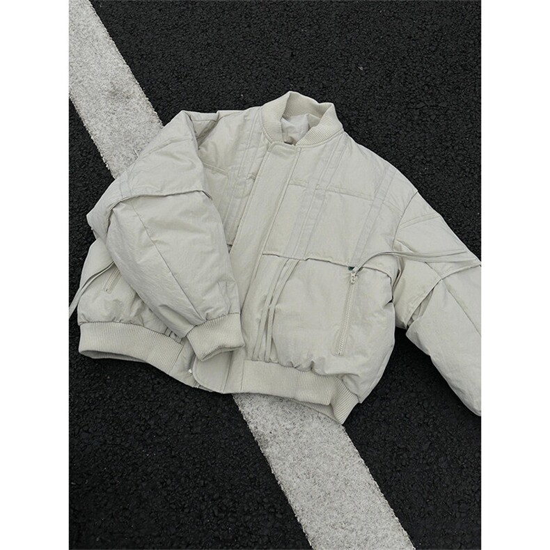 【有货】纯色拼接工装棉服机能棒球服棉衣棉袄外套 MY63 特P93图片