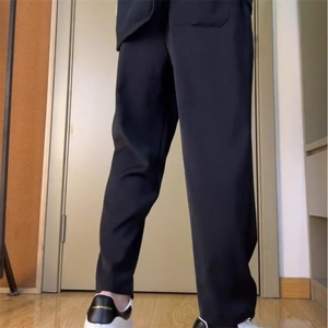 夏季新款垂感西裤男简约设计垂感休闲裤男士直筒裤微锥百搭长裤图片