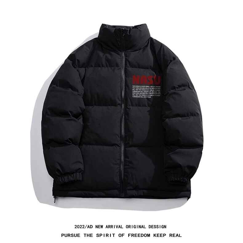 白底22冬季新款时尚潮流字母印花百搭保暖立领棉衣MY7026P85控118,男装棉衣,电商A247-1