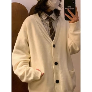 男女春秋季休闲长袖V领针织衫毛衣AM10-P48图片