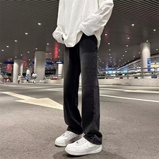 W10691-P21特批网图现货黑色水洗牛仔裤美式高街vibe修身长裤，男装牛仔裤，星座1608