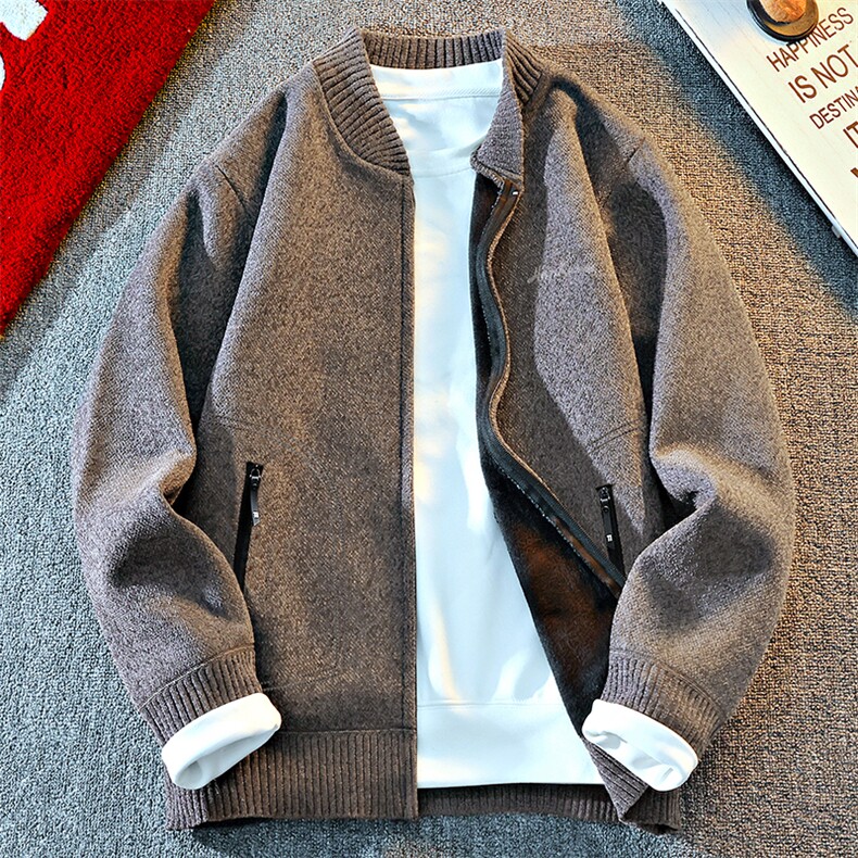 春秋新款棒球服男毛衣针织开衫上衣外套宽松毛线衫8937P41,男装针织衫/毛衣,星座1706