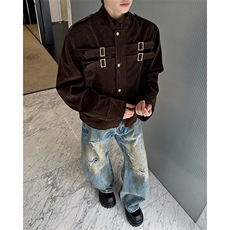 秋季美式复古拼接设计高级感平绒布夹克男女机车外套JK08576-P75，男装夹克，星座308B-2