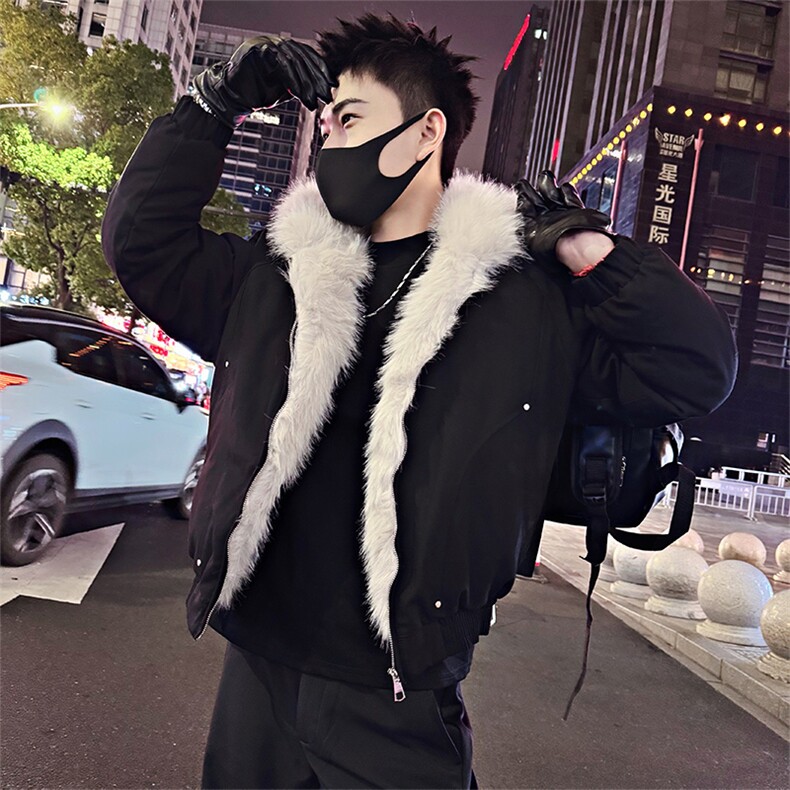 B34/P148控198高级感座山雕外套冬季加厚时尚保暖男士棉服黑色首1,男装棉衣,星座305B
