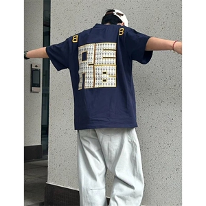 万针全刺绣工艺抖音得物高品质260克重磅纯棉双纱美式高街短袖T恤图片