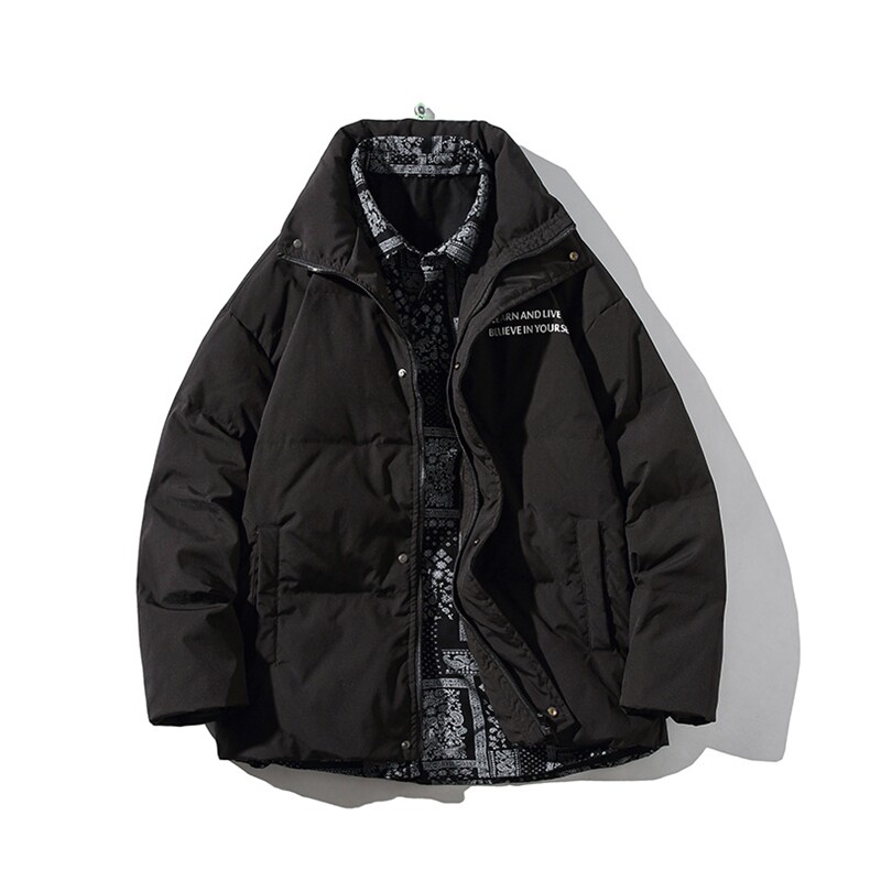冬季假两件双门襟印花贴标白鸭绒羽绒服Y5804-p190【特价】,男装羽绒服,电商A007