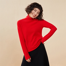 秋冬季新款舒适时尚百搭一线成衣平面堆堆领羊绒衫，女装羊绒衫，雅之冉羊绒