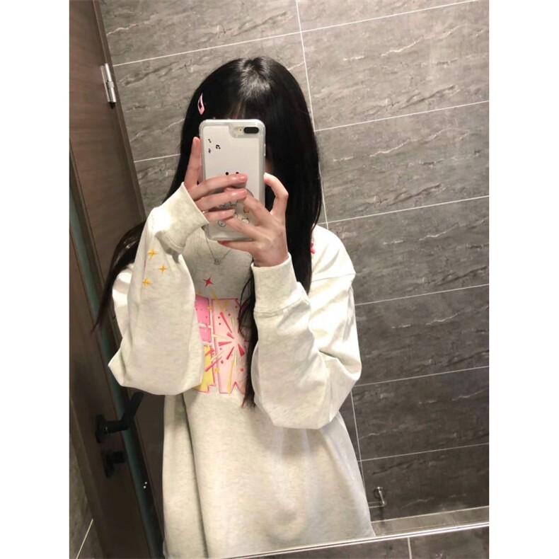 白灰色连帽卫衣拉链上衣女春秋款2025新chic夏季薄款休闲宽松外套,男装T恤,星座506A