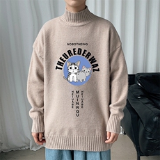 M18160-P45加绒款-P65半高领毛衣男士大码针织衫男毛线衣男，男装针织衫/毛衣，电商A040
