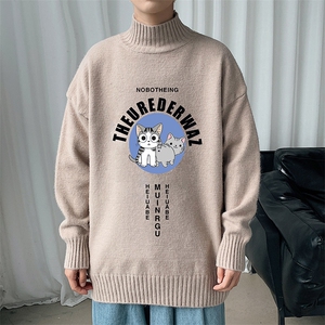 M18160-P45 加绒款-P65半高领毛衣男士大码针织衫男毛线衣男图片