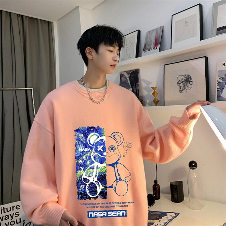 控78 假两件毛衣男大码加绒针织衫男毛线衣M80290-P55  加绒P70图片