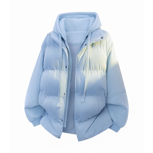 新款冬季羽绒棉服棉袄连帽假两件韩版宽松外套A436-2511-P85图片