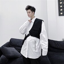 【2025秋装】秋季机能风工装口袋马甲【单件马甲】H1083P45，男装工装外套，星座1114（原A254）