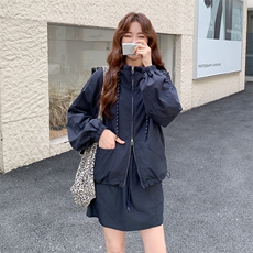 美式设计感休闲运动套装女2025春秋季新款显瘦工装外套短裙两件套，女装套装/套裙，2C198