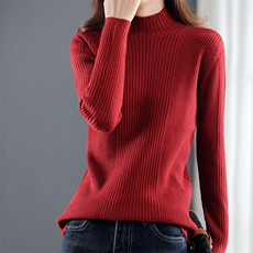 棉针织修身打底衫女长袖套头毛衣2025新款舒适内搭毛衣线衫，女装针织衫/毛衣，春韵羊绒