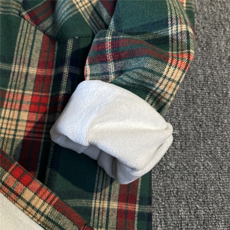 加绒加厚保暖格子衬衫男长袖宽松休闲衬衣港风JR5667P5079,男装衬衫,电商B413-1