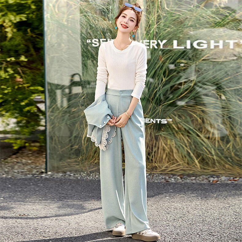 时尚高级感马甲套装女2025春夏新款洋气减龄显瘦垂感阔腿裤三件套,女装套装/套裙,木子恋