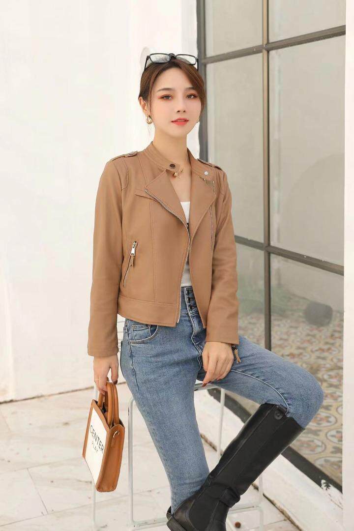 【现货】秋季新款！唯芬8860款短款皮外套皮衣机车风，女装皮衣，唯 芬