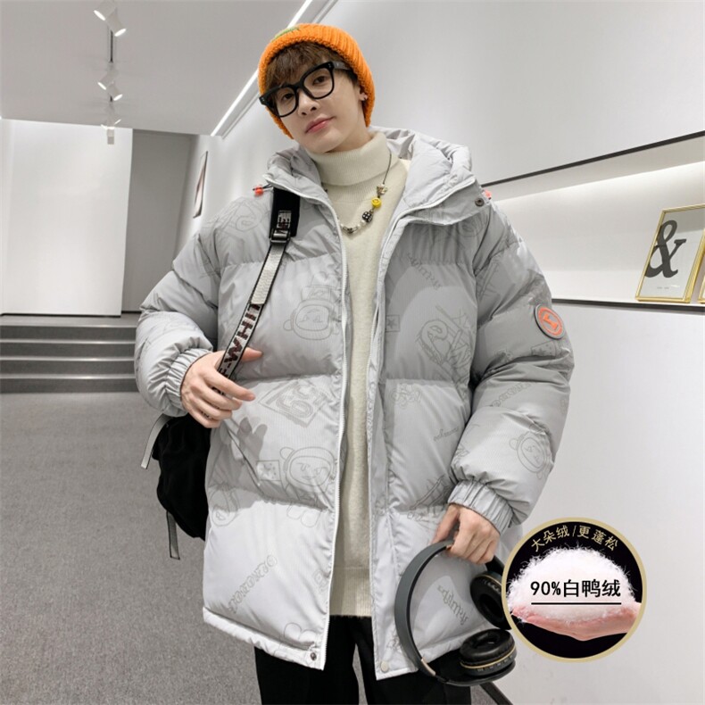 港风2026冬季新款90%白鸭绒中长款连帽羽绒服男XZ109-Y1266-P218,男装羽绒服,星座109