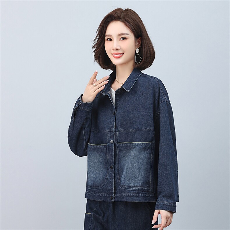 时尚百搭牛仔外套女宽松显瘦长袖夹克上衣春秋季新款韩版学生潮,女装衬衫,叶笙衣
