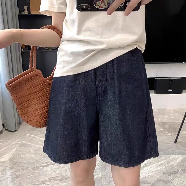 2025老钱风牛仔短裤简约百搭时尚,女装休闲裤,湘姗