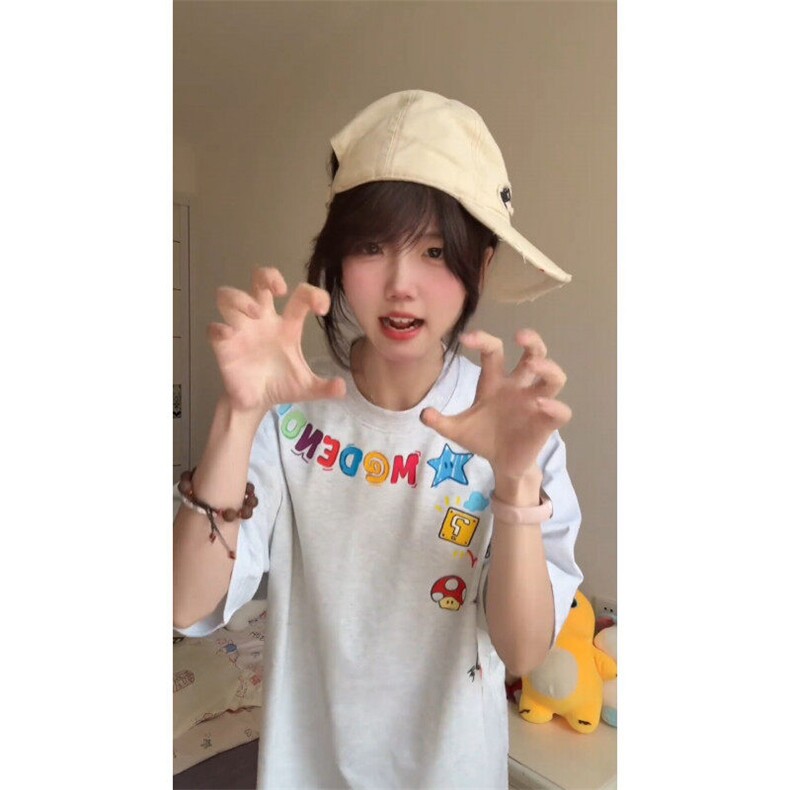 【有货】BK900CC-特P28美式涂鸦卡通印花短袖T恤男女,男装T恤,星座1007（原301D）