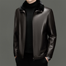 FA6012钱塘2020-3冬季厚款商务休闲百搭中年男士皮衣外套P195，男装皮衣，钱塘207-3