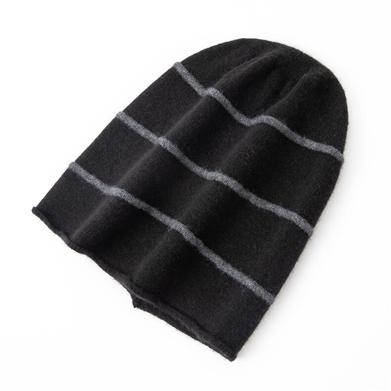 新款针织羊绒毛线帽秋冬季保暖百搭包头护耳帽，帽子，戎咖羊绒
