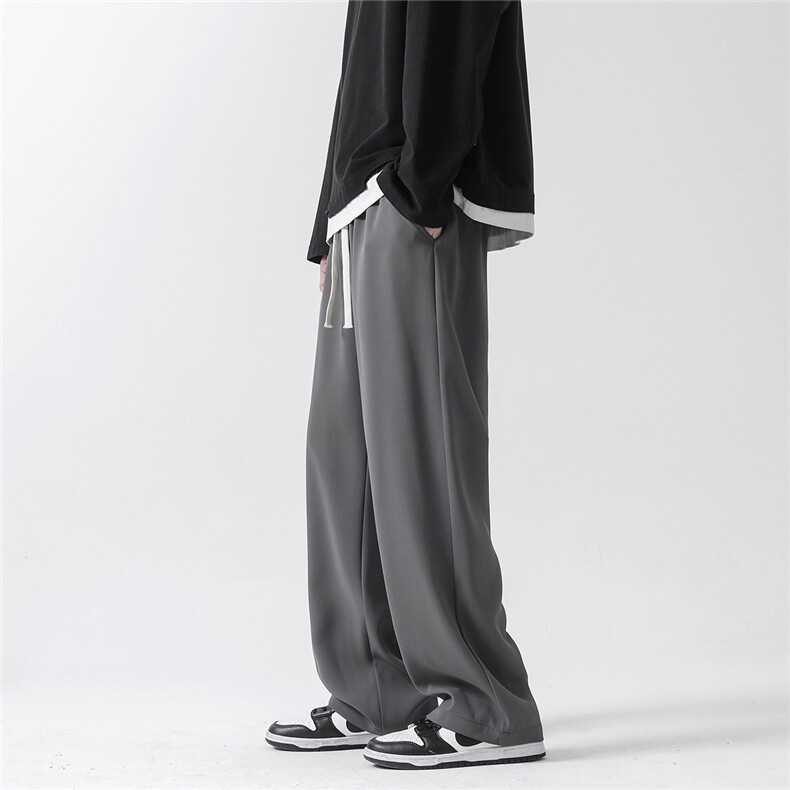 直播得物数据款直筒裤宽松休闲裤阔腿拖地裤垂感小西裤K2660-P40,男装西裤,电商A099