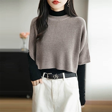 2025百搭时尚简约不规则上衣外搭简约新款，女装羊毛衫，越洋羊