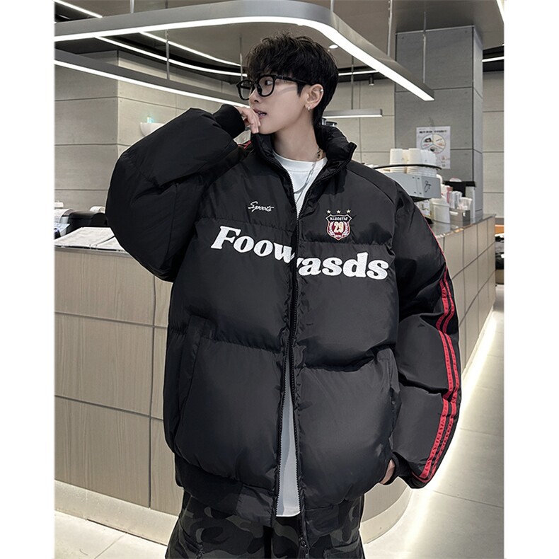 美式复古高街条纹袖棉衣立领棉袄冬季面包服外套M0993-P110,男装棉衣,星座308B-2