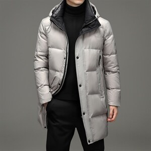 冬季新款鹅绒外套青春流行长款连帽休闲时尚羽绒服NRZ28826-P400,男装羽绒服,电商B212（原钱塘6029）