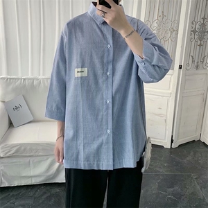 七分袖衬衫春款男港风潮流C29P32图片