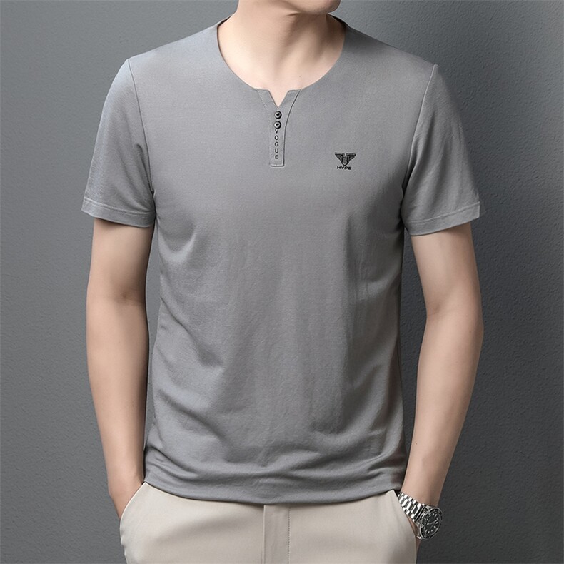 2023新款短袖t恤男士夏装冰丝polo衫衣服夏季中老年男装体恤上衣,男装T恤,电商B212（原钱塘6029）