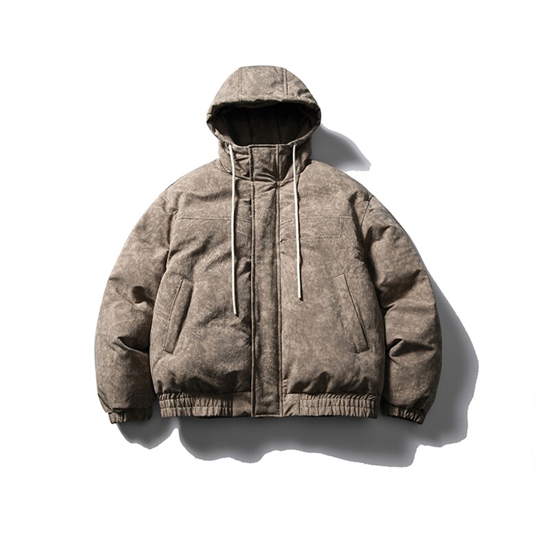 南夏乔装2025冬季新款日系复古迷彩做旧棉衣潮流休闲连帽棉袄服男图片