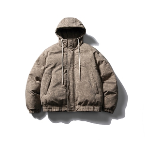 南夏乔装2025冬季新款日系复古迷彩做旧棉衣潮流休闲连帽棉袄服男图片