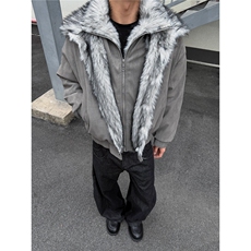 美式狼王双层翻毛领座山雕加厚夹克男女冬季保暖棉服外套，男装夹克，星座1210-1
