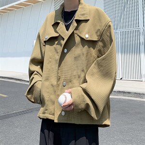2022新款韩版宽松百搭上衣秋季夹克衫男潮流时尚外套 W5444-P50图片