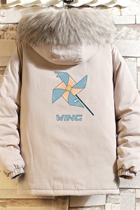 MM48112-P130 冬季大毛领衣男士大码加厚袄男服 砖墙挂拍图片