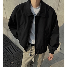黑墙春季翻领飞行服夹克短款外套男装宽松外套春装拉链衫S384特68，男装夹克，电商A233-1