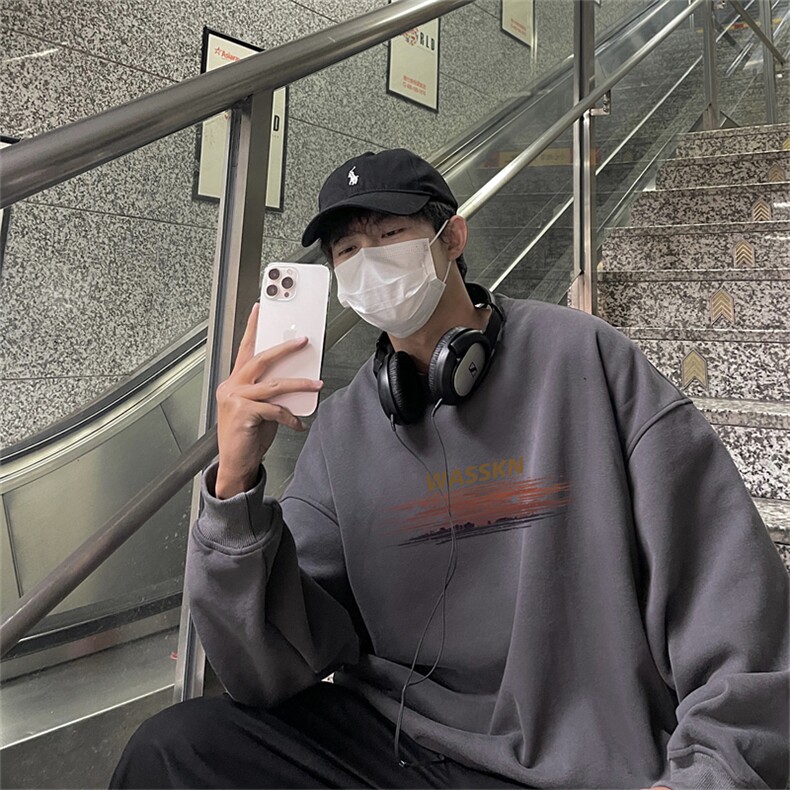 特P25控48秋冬新款男士圆领卫衣宽松休闲日常百搭上衣WQ2420,男装卫衣,电商B370