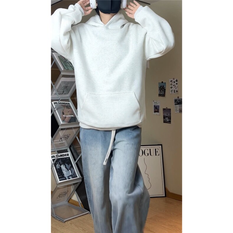 400克重磅连帽卫衣纯色光板套头外套SY625P48,女装短外套,电商基地A086
