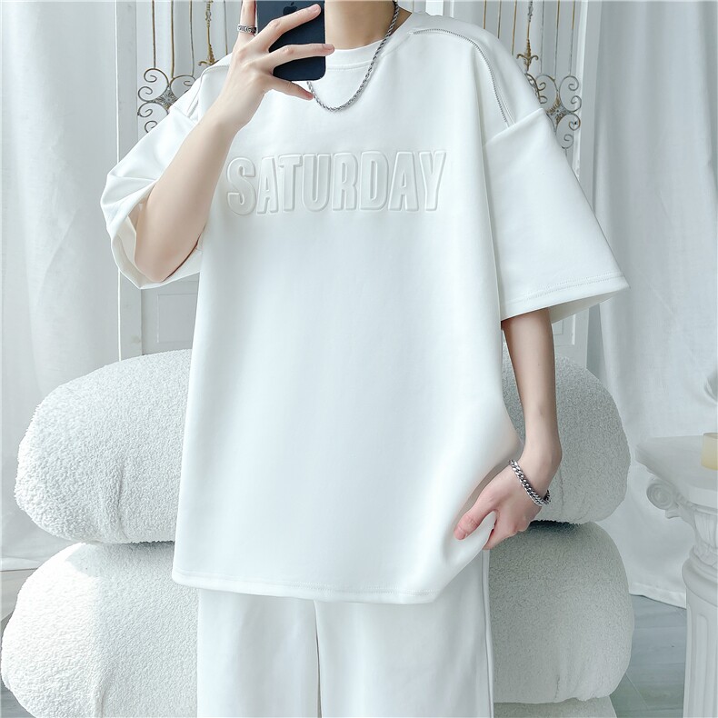 212A-T2580特25批48新款钢印字母经典百搭T恤男女通用短袖，男装T恤，星座212A（原A324）