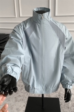 1美式罗纹拼接袖子褶皱大码M-5XL教练夹克男JK78056P69控105，男装夹克，星座226-2