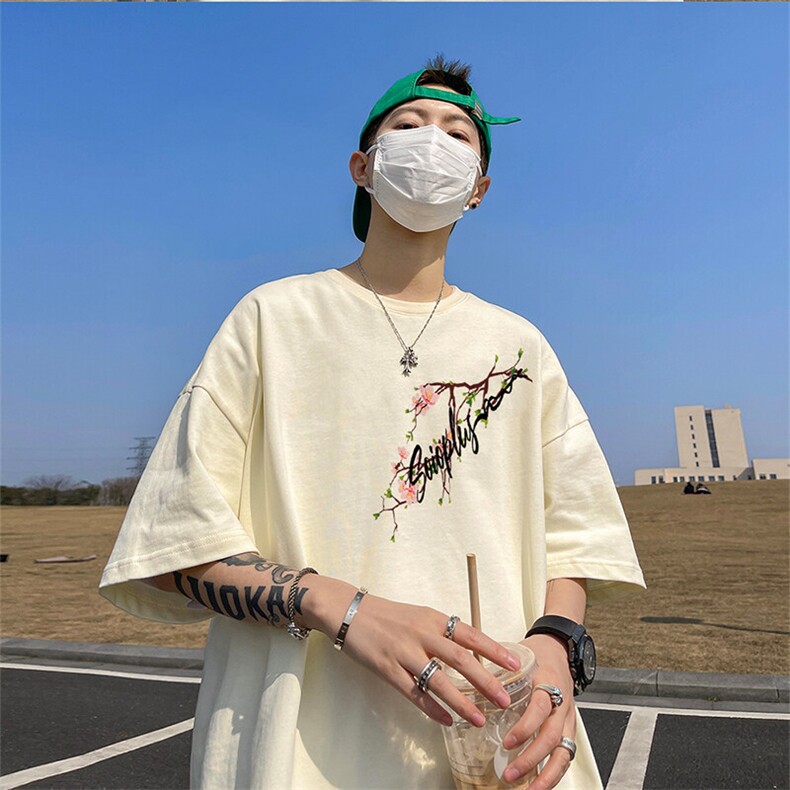 可设48小时发货支持抖音得物来样二开230克重磅美式短袖t恤MT343,男装T恤,电商A486